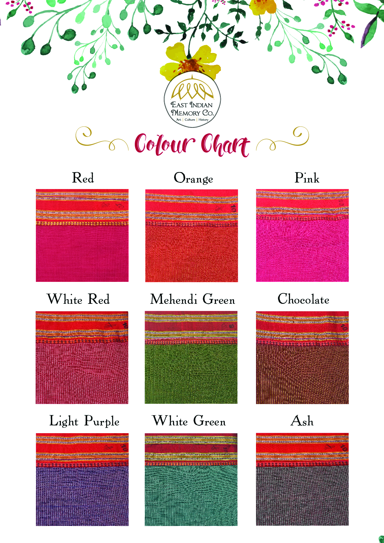 Indian Clothes Colour Chart